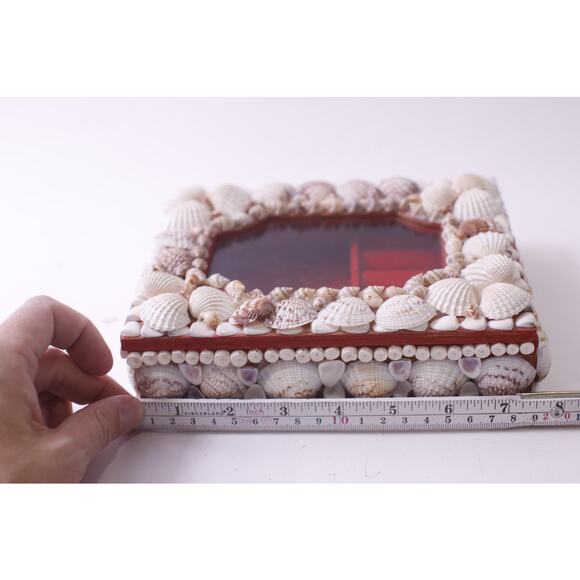 Sea Shell Box, 1980s, Jewelry, Trinket Box, Close Lid, Travel Souvenir - Picture 3 of 3